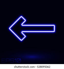Neon Contour Arrow. Vector Illustration.