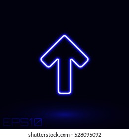 Neon Contour Arrow. Vector Illustration.