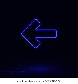 Neon Contour Arrow. Vector Illustration.