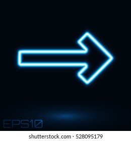 Neon Contour Arrow. Vector Illustration.