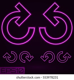 Neon Contour Arrow. Vector Illustration.