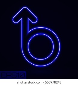 Neon Contour Arrow. Vector Illustration.