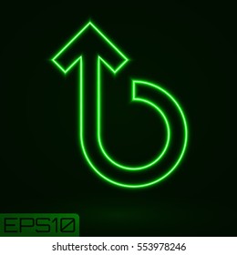 Neon Contour Arrow. Vector Illustration.