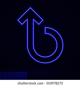 Neon Contour Arrow. Vector Illustration.