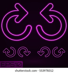 Neon Contour Arrow. Vector Illustration.