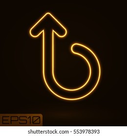 Neon Contour Arrow. Vector Illustration.
