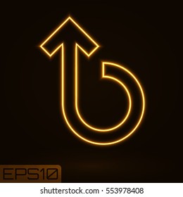 Neon Contour Arrow. Vector Illustration.
