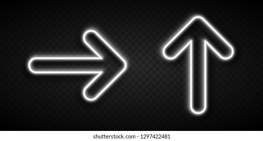 Neon Contour Arrows. Vector illustration. Neon Contour Arrows