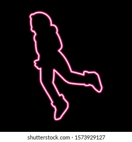 A neon contour of an astronaut, an astronaut. Neon design. Vector illustration. Modern design.