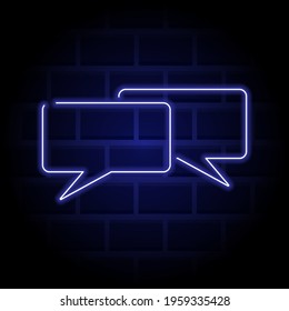 neon conversation bubble vector icon