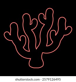 Neon coral red color vector illustration image flat style