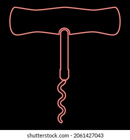 Neon corkscrew red color vector illustration flat style light image
