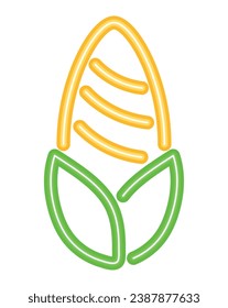 neon corn design illustration isolated