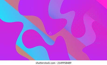 Neon Cover. Liquid Banner. Multicolor Composition. Gradient Website. Cool Fluid Design. Wave Landing Page. Purple Trendy Poster. Plastic Paper. Violet Neon Cover