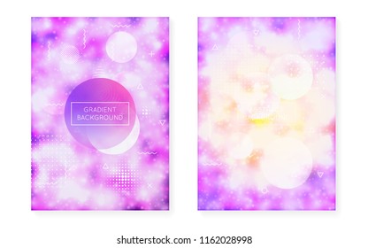 Neon cover with liquid purple shapes. Luminous fluid. Fluorescent background with bauhaus gradient. Graphic template for placard, presentation, banner, brochure. Stylish neon cover.