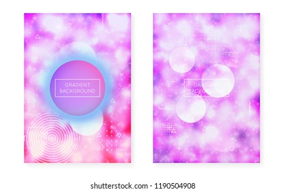 Neon cover with liquid purple shapes. Luminous fluid. Fluorescent background with bauhaus gradient. Graphic template for brochure, banner, wallpaper, mobile screen. Refulgent neon cover.