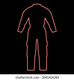 Neon coverall red color vector illustration flat style image