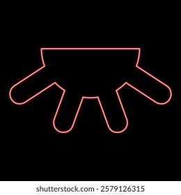 Neon cow's udder red color vector illustration image flat style