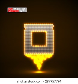 Neon Cpu. Microprocessor. Microchip. Isolated  technology background. Vector illustration. Eps 10