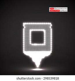 Neon Cpu. Microprocessor. Microchip. Isolated  technology background. Vector illustration. Eps 10