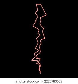 Neon crack red color vector illustration image flat style light