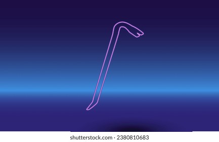 Símbolo de la barra de colaboraciones neón sobre un fondo azul gradiente. El símbolo aislado está situado en el centro inferior. Azul degradado con horizonte azul claro