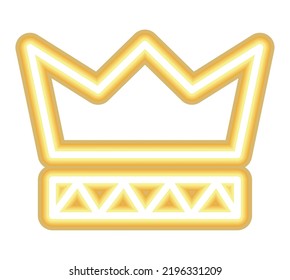 diseño de la corona de neón sobre blanco