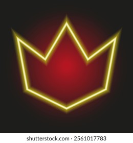 Neon crown on a red background