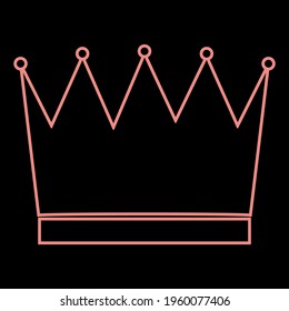 Neon crown el color rojo ilustración vectorial imagen de estilo plano