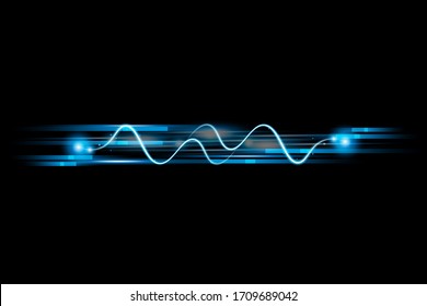 Neon curve blurred when moving, vector effects, flash effect, lights Abstract light image at the time of exposure