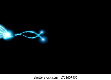 Neon curve blurred when moving, vector effect, flash, abstract light effect when exposed to light