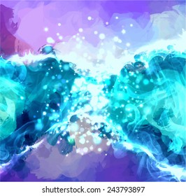 Neon cyan flash vector background