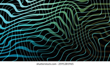 Neon Cyan Gradient Light Fluid Lines Background