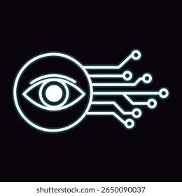 Neon Cybernetic Vision  Eye Circuit.
