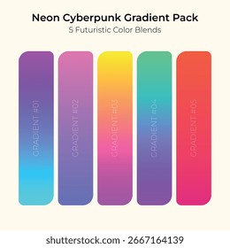 Neon Cyberpunk Gradient Pack – 5 Futuristic Mezclas de colores