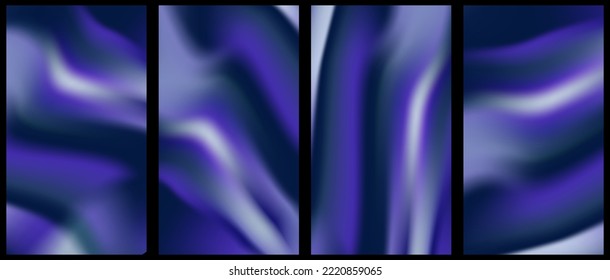 Neon Dark Blue and Teal Gradient Vertical Poster Templates, Bright Neon Color Splash Social Media Story template. Vector Illustration. EPS 10.