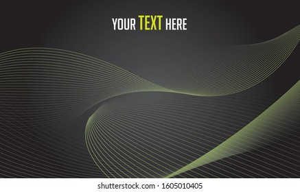 neon dark smooth waves abstract vector background horizontal with copy space for your text