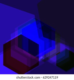 Neon darkness light abstract background. Modern dark blue wallpaper. High quality abstract vector illustration. Blue futuristic 2018 trend concept. Fluorescent abstract energy. Template vector.