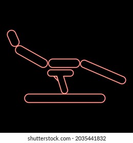 Neon dentist chair red color vector illustration flat style image