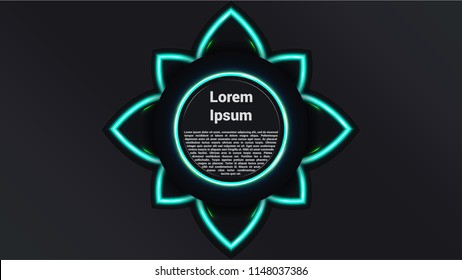 neon design art text frame 