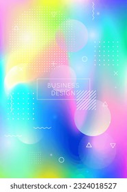 Neon Design. Violet Space Pattern. Vibrant Dots. Hologram Fluid. Shiny Iridescent Magazine. Hipster Background. Simple Flyer. Magic Poster. Blue Neon Design