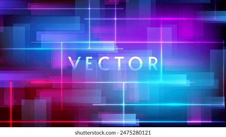 Neon digital background. Design for wallpaper, background, banner, invitation. Abstract vector colorful gradient background. Vector illustration. 