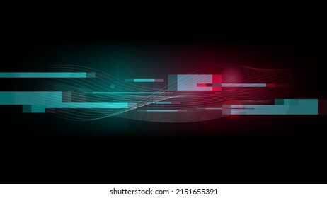 Neon Digital Clouds background with Glitch and Bokehs