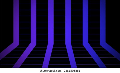 Neon Dimmed Purple Grid Background with Mild Vignette 