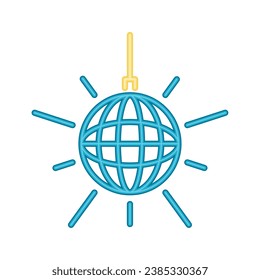 neon disco ball vector isolated