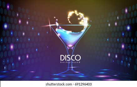 Neon Disco cocktail party background