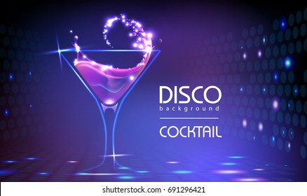 Neon Disco Cocktail Party Background