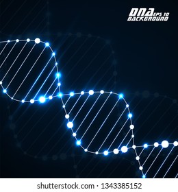Neon dna spiral. Abstract background. Vector illustration. Eps10