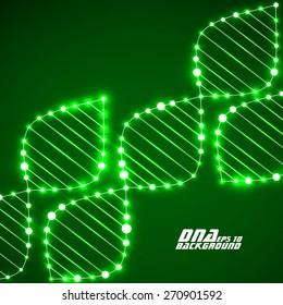 Neon dna spiral. Abstract background. Vector illustration. Eps10
