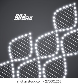 Neon dna spiral. Abstract background. Vector illustration. Eps10